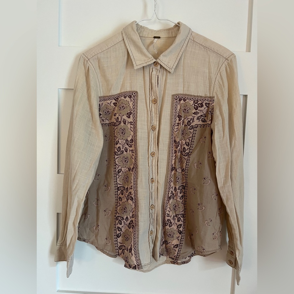 Free people, bohemian button up shirt